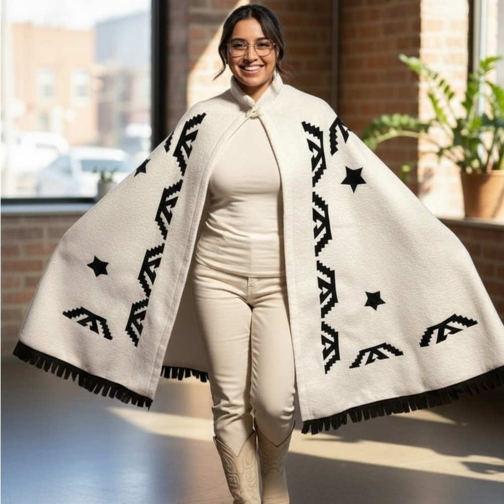 Elegant Black and White Cape